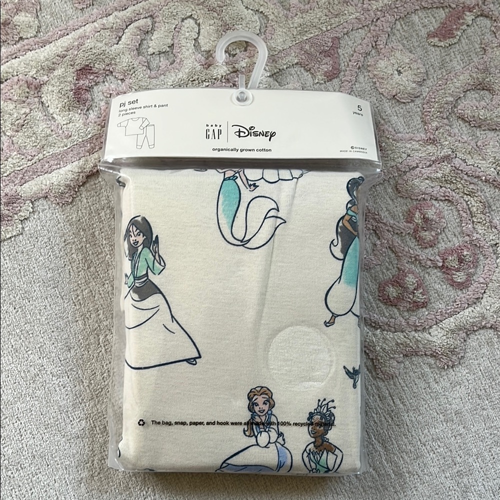 Disney Cream Pajama Sets with Princess Silhouettes